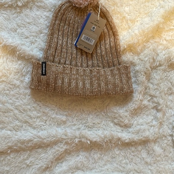 Patagonia Tan Knit Beanie with Pom - Picture 7 of 7